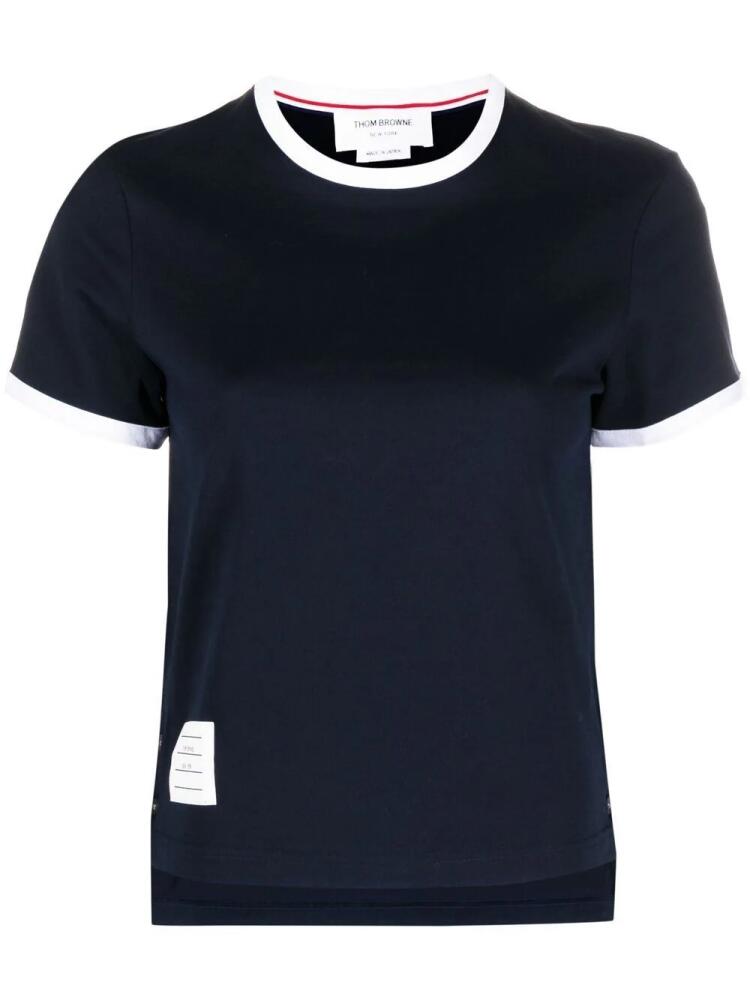 Thom Browne asymmetric hem short-sleeve T-shirt - Blue Cover