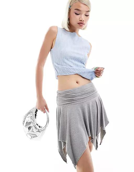 Motel jamelia asymmetric mini skirt in gray heather Cover