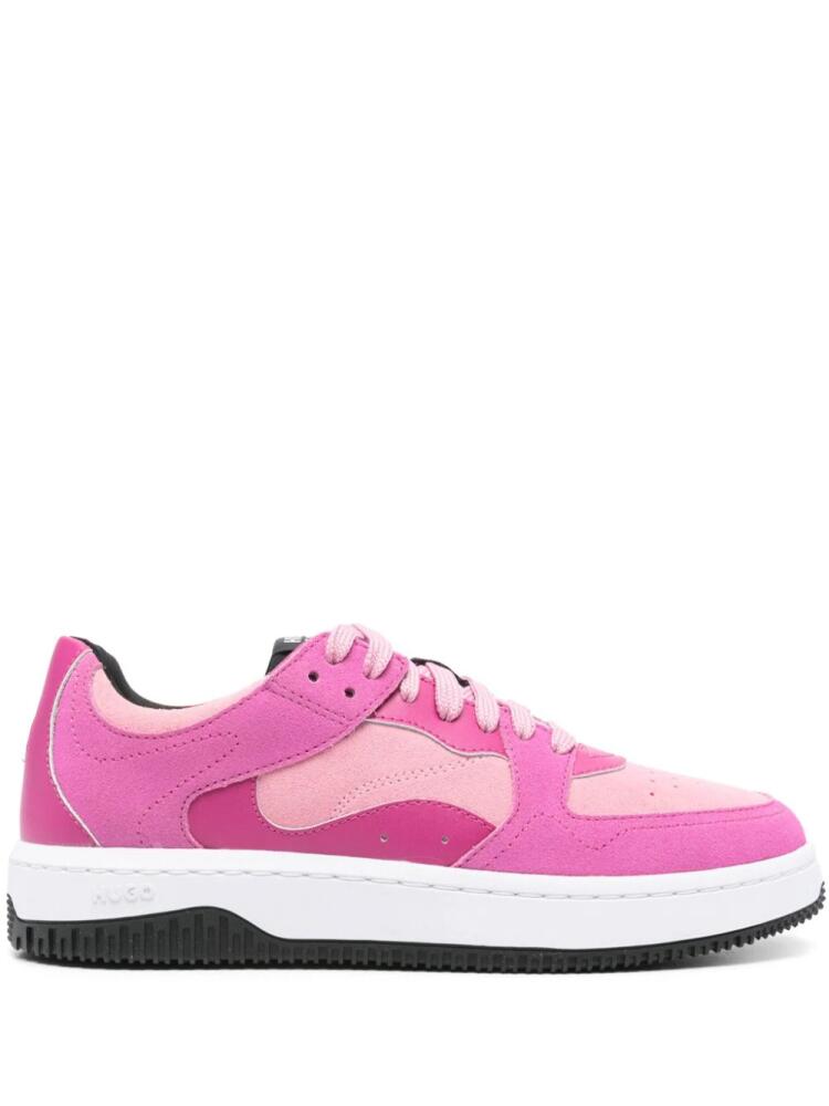 HUGO panelled suede sneakers - Pink Cover