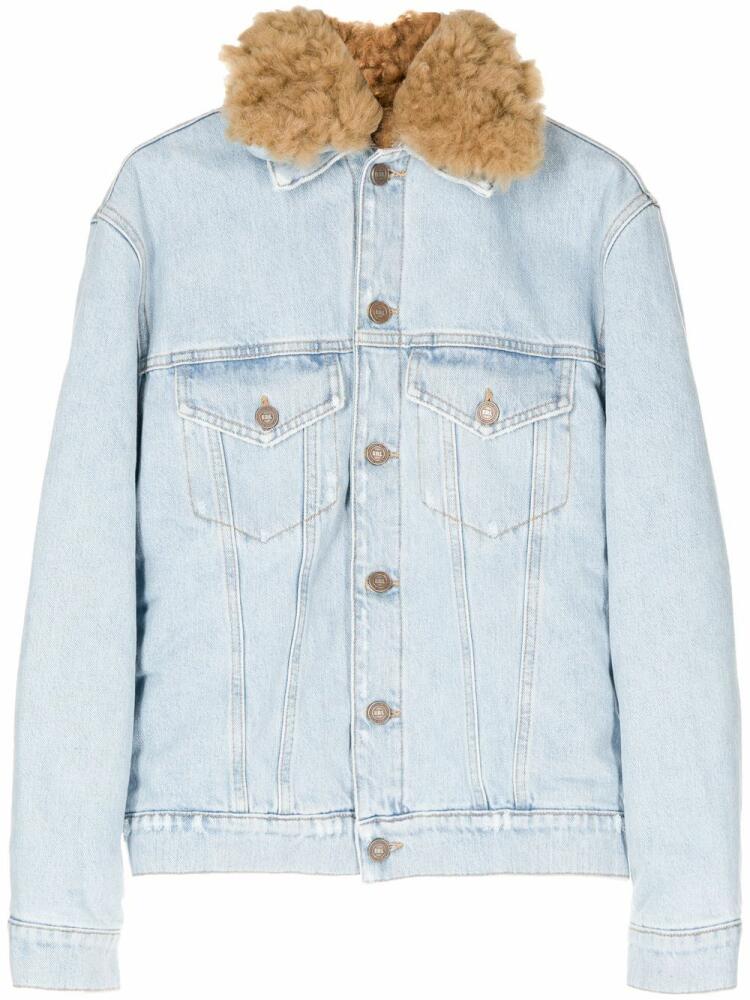 ERL fur-collared denim jacket - Blue Cover