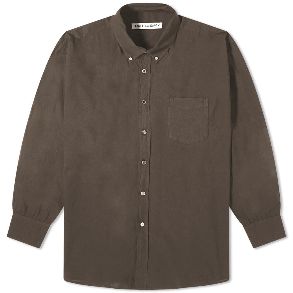 Our Legacy Men's Borrowed Button Down Shirt in Brown Cover