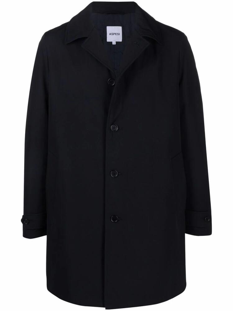 ASPESI single-breasted cotton-blend coat - Blue Cover