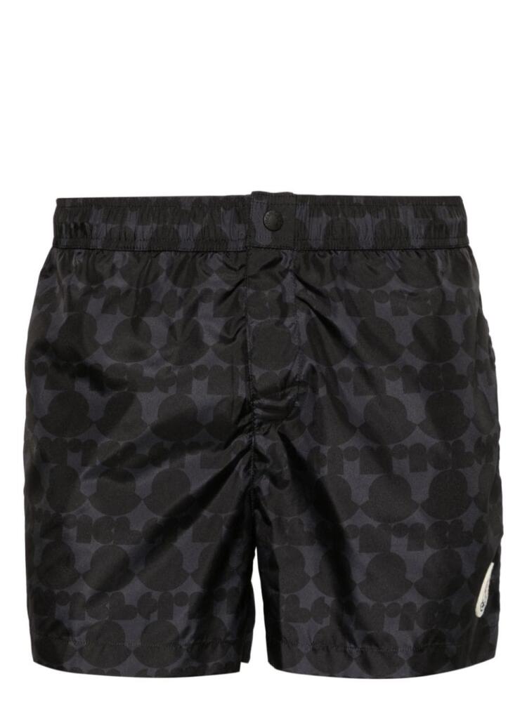 Moncler logo-print swim short - Grey Cover