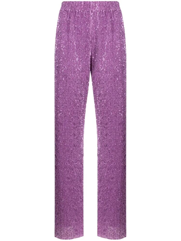 Stine Goya Markus metallic-threading straight-leg trousers - Purple Cover