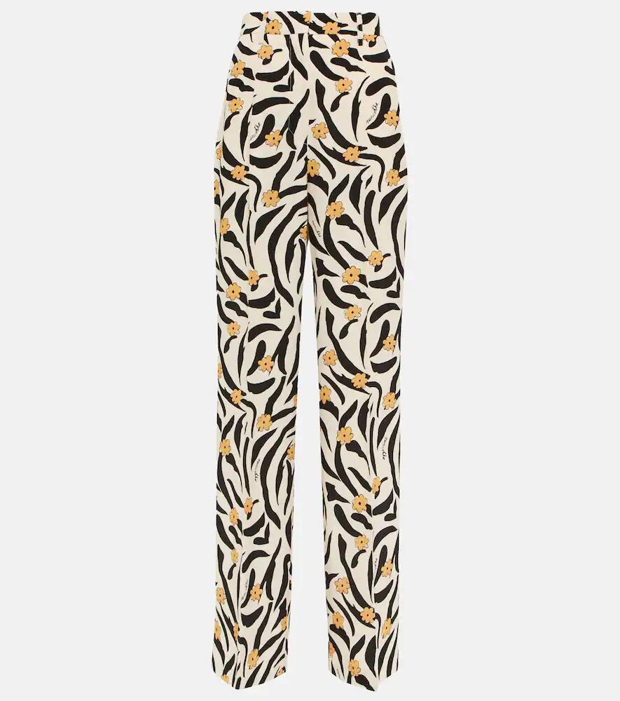 Nanushka Lanai floral high-rise straight pants Cover