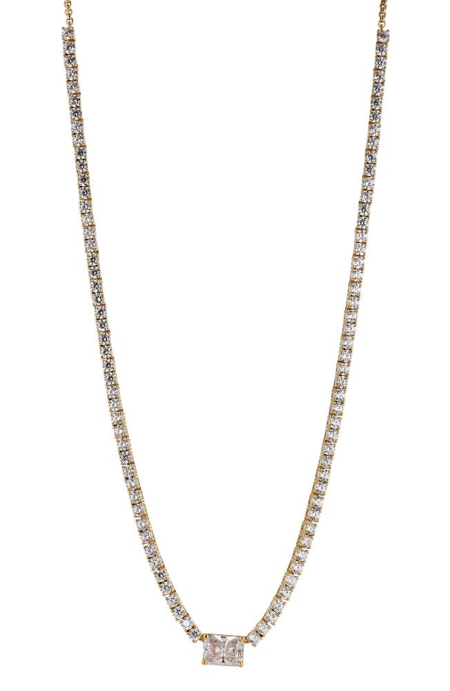 Nadri Emerald Cut Tennis Necklace in Gold Cover