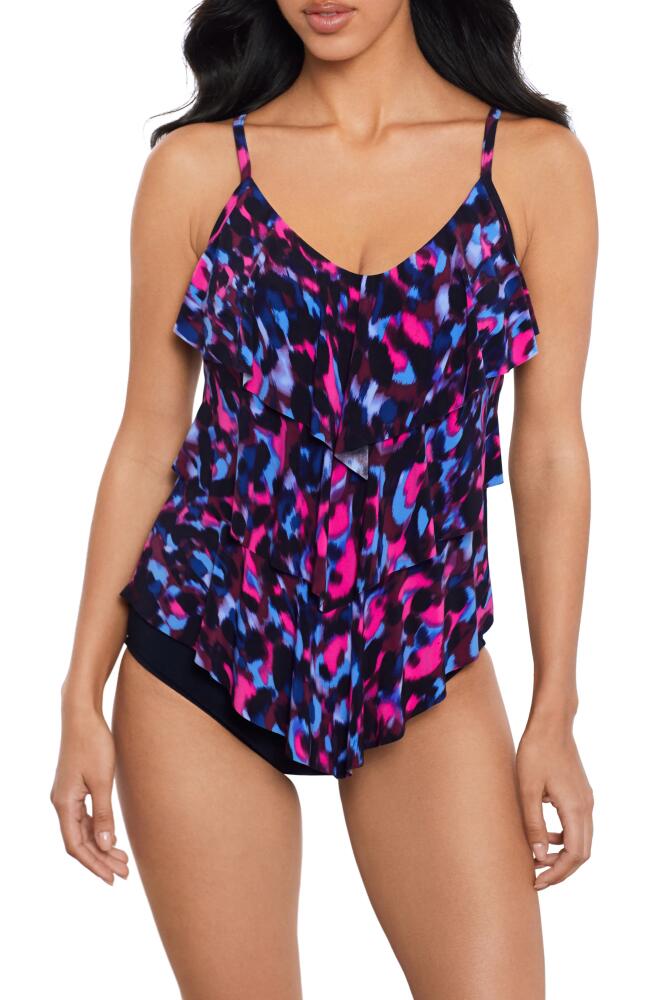 Magicsuit Cherry Bomb Rita Tankini Top in Black/Blue Multi Cover