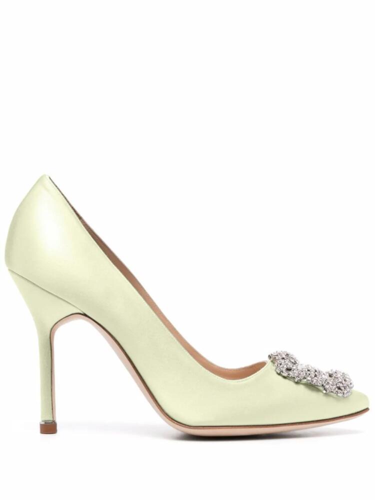 Manolo Blahnik Hangisi décolleté embellished pumps - Green Cover