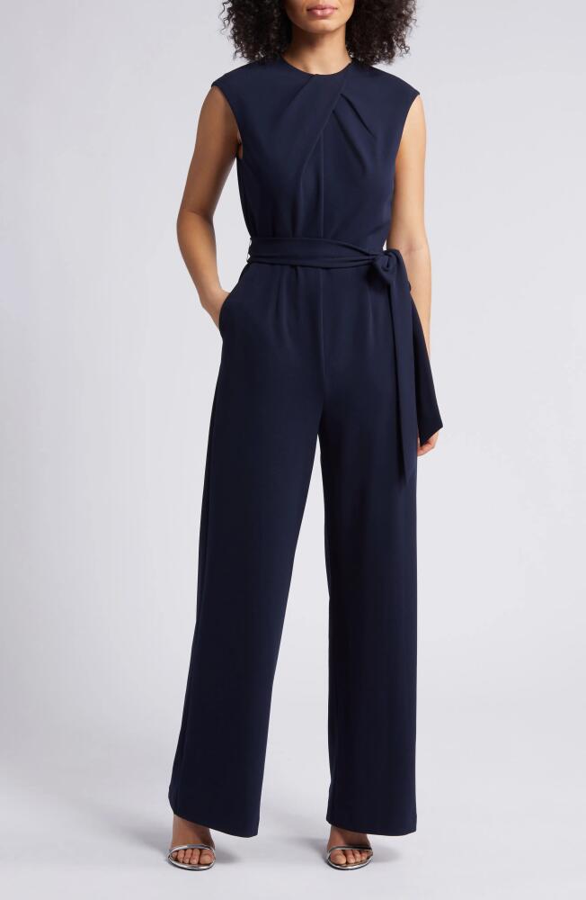 Tahari ASL Twist Neck Sleeveless Jumpsuit in New Navy Cover