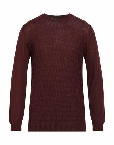 Officina 36 Man Sweater Burgundy Merino Wool, Acrylic Cover