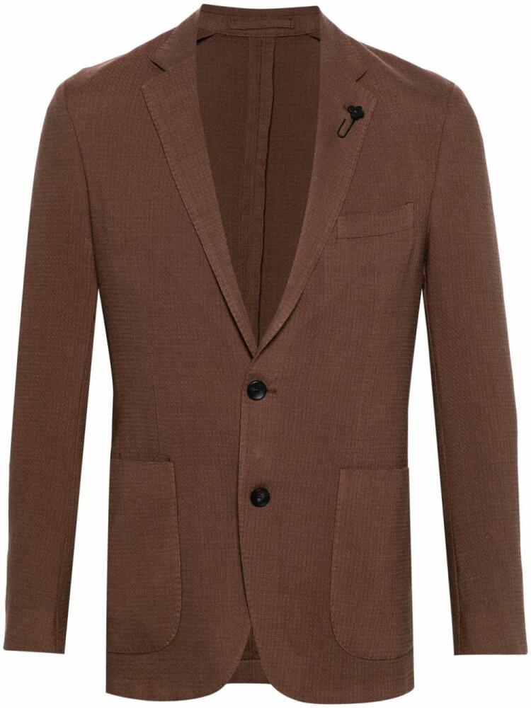 Lardini brooch-detail single-breasted blazer - Brown Cover