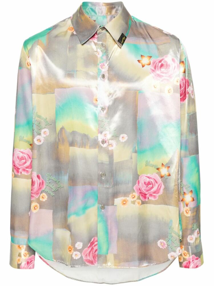 Martine Rose mix-print iridescent shirt - Grey Cover