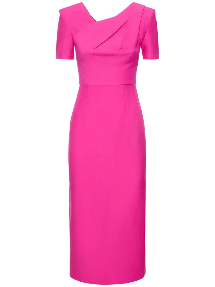 ROLAND MOURET Silk & Wool Midi Dress Cover