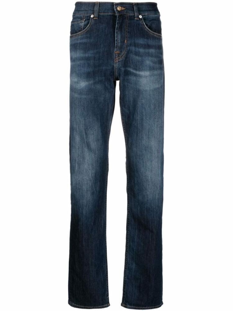 7 For All Mankind stonewashed straight-leg jeans - Blue Cover