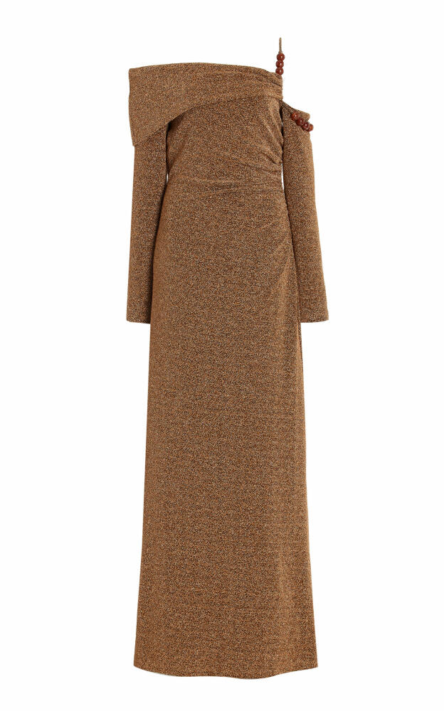 Significant Other - Gia Off-The-Shoulder Knit Gown - Brown Cover