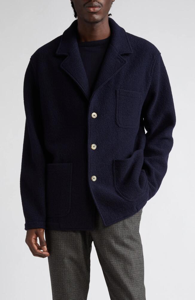 De Bonne Facture Traveler Notch Lapel Wool Jacket in Navy Cover