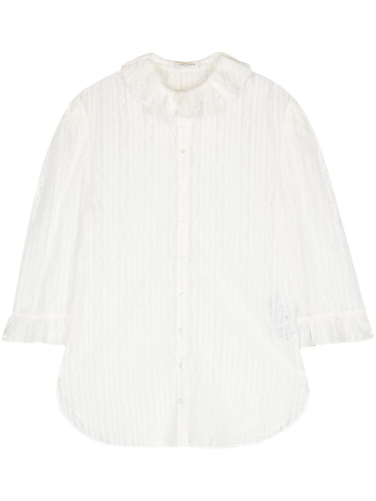 Saint Laurent frilled-collar lace blouse - White Cover