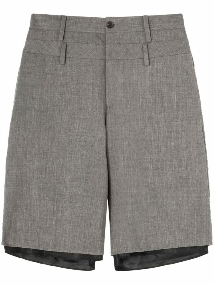 AMBUSH double-waist virgin-wool shorts - Grey Cover