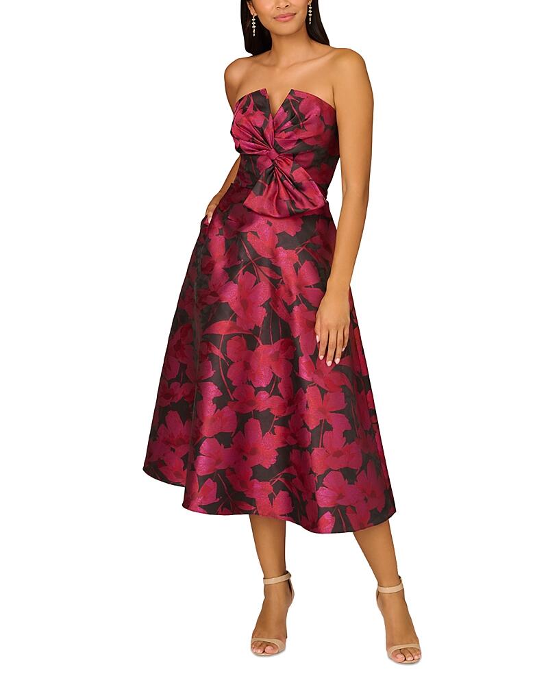 Aidan Mattox Floral Jacquard Midi Dress Cover