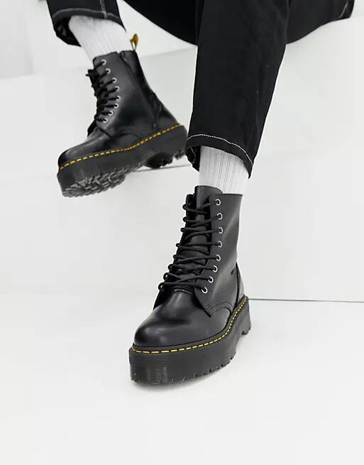 Dr Martens jadon 8-eye platform boots in black Cover