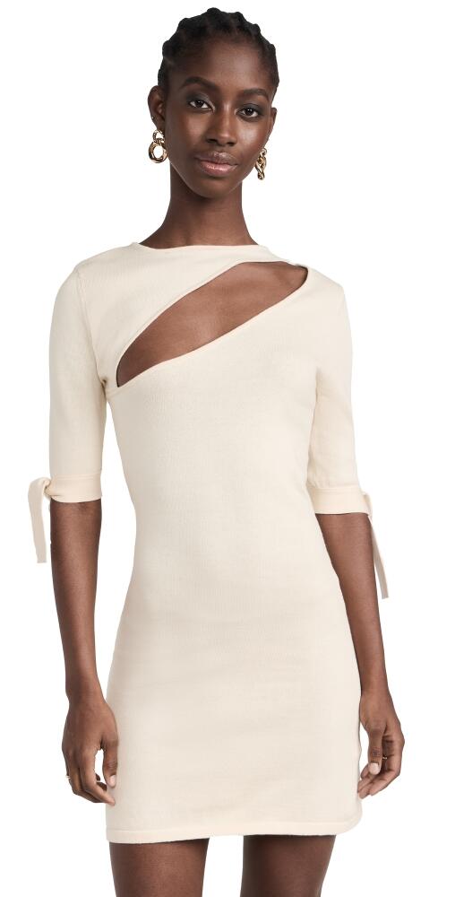 Thebe Magugu Shoulder Slash Knitted Mini Dress Bone Cover