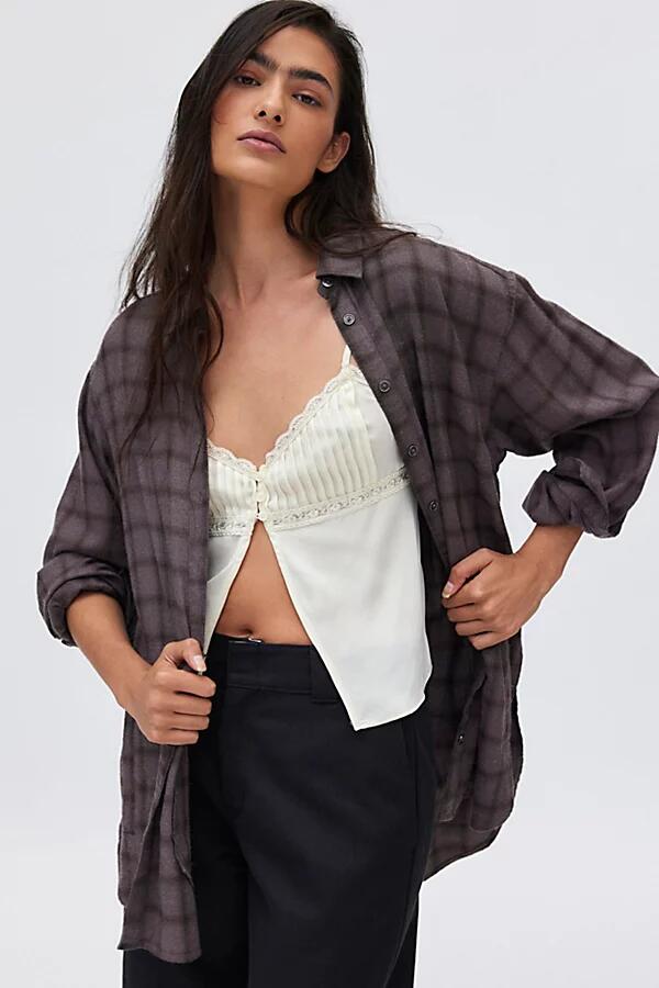 BDG Rick Boyfriend Flannel Shirt in Plum Cover