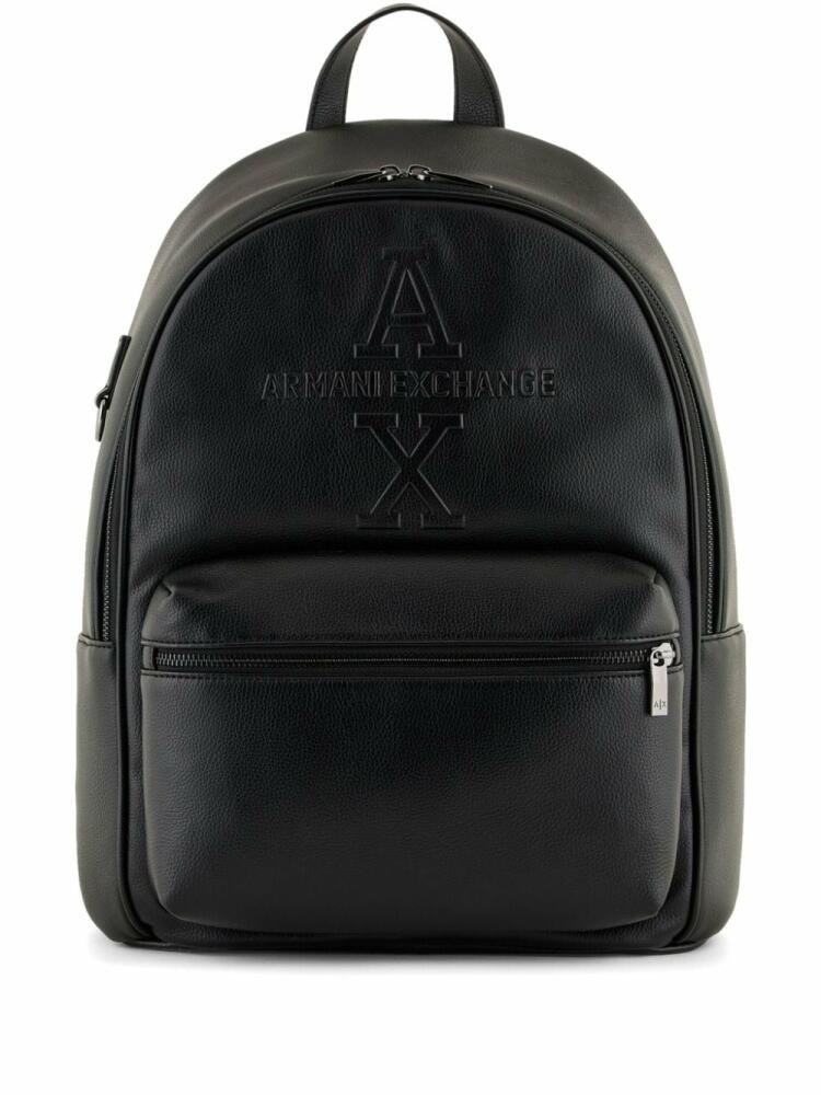 Armani Exchange embossed logo backpack - Black Cover