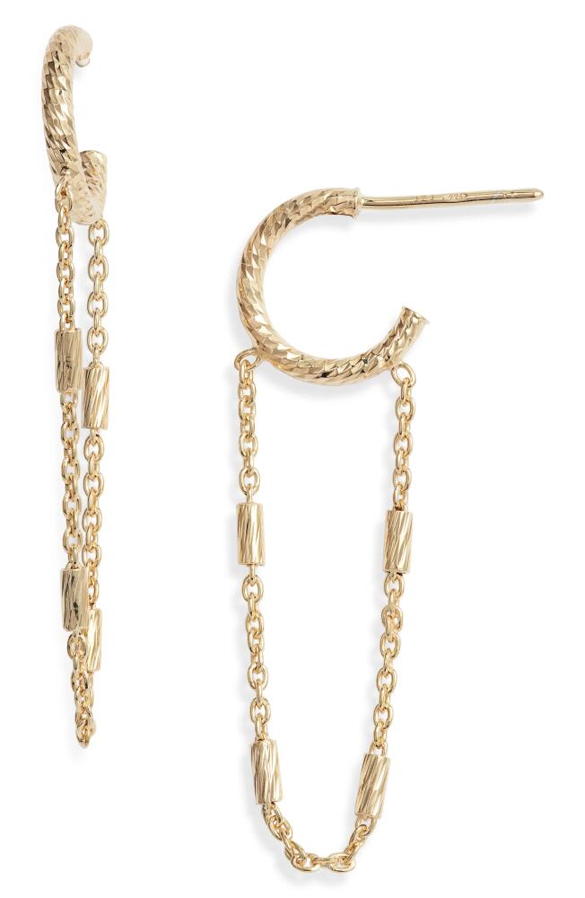 Jennifer Zeuner Helmut Chain Huggie Hoop Earrings in 14K Yellow Gold Plated Silver Cover