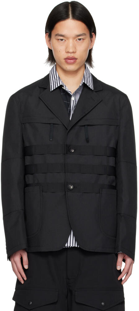 Junya Watanabe Black Single-Breasted Blazer Cover