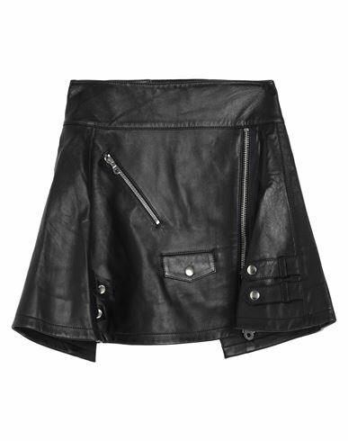 Rokh Woman Mini skirt Black Lambskin Cover