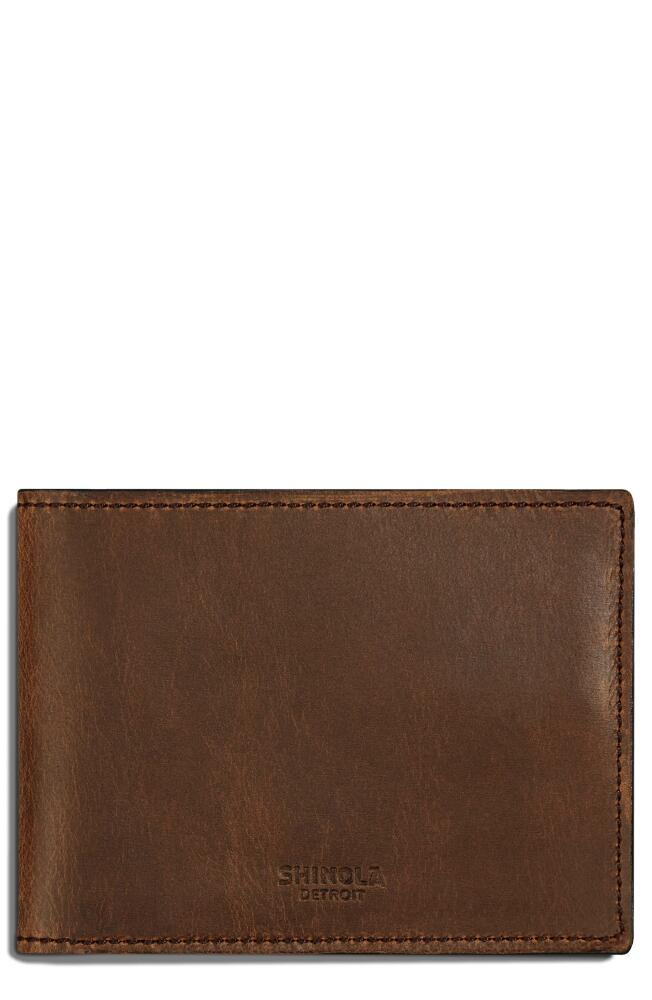 Shinola Navigator Leather Wallet in Medium Brown Cover