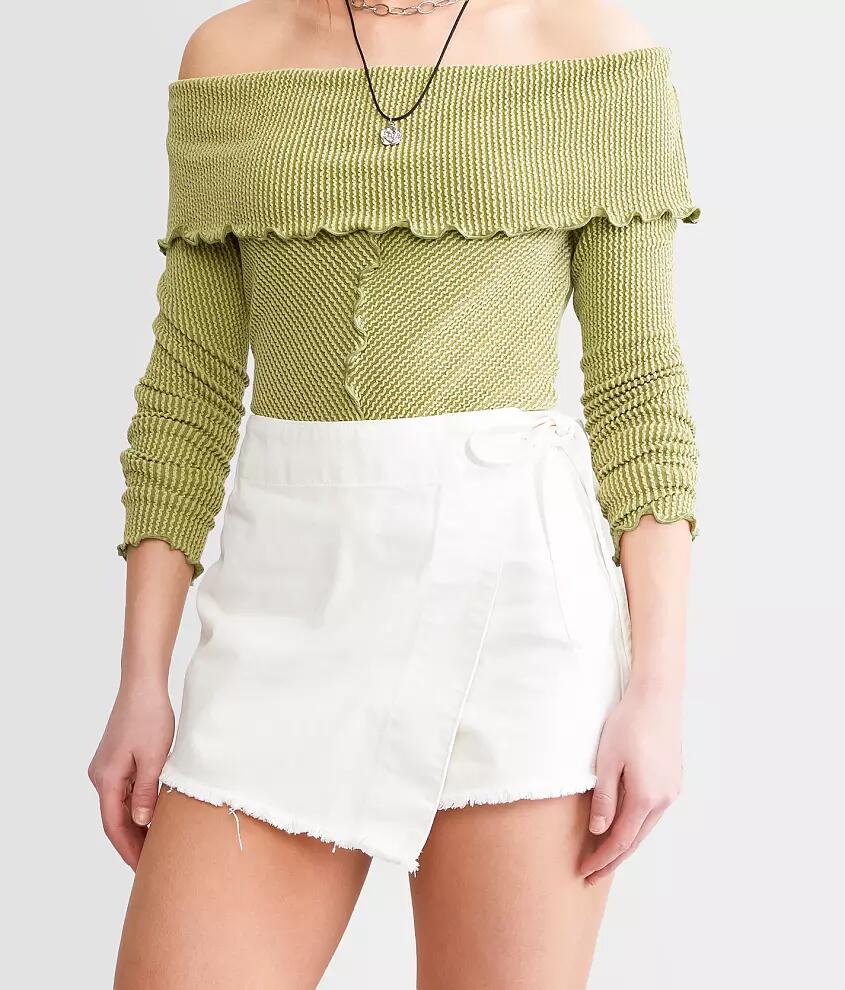 Free People Emmy Denim Wrap Skort Cover