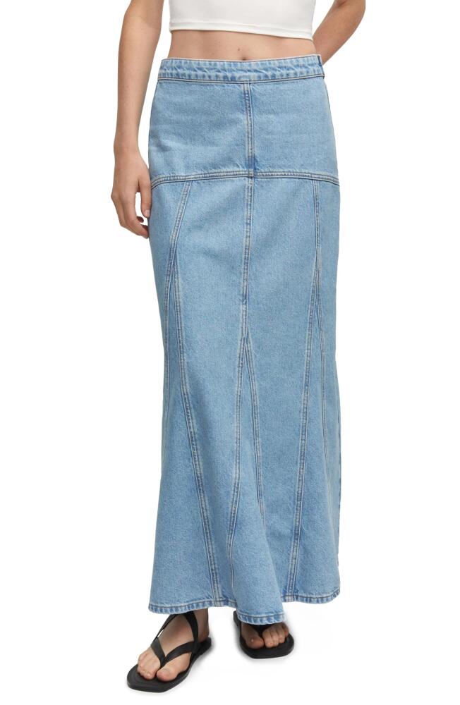 MANGO Pieced Denim Maxi Skirt in Light Blue Cover