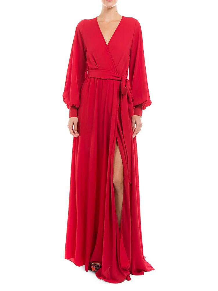 MEGHAN LA Women's Venus Belted Maxi Dress - Cherry Cover