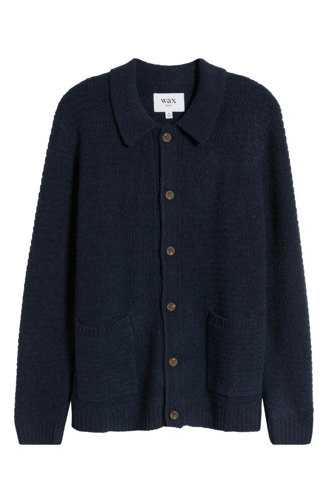 Wax London Dalwood Wool Blend Full Button Cardigan in Navy Cover