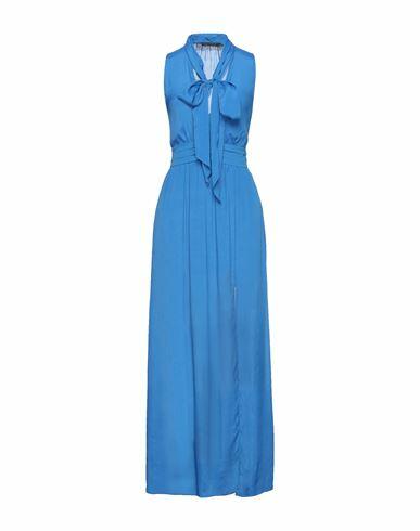 Patrizia Pepe Sera Woman Maxi dress Blue Viscose, Silk Cover