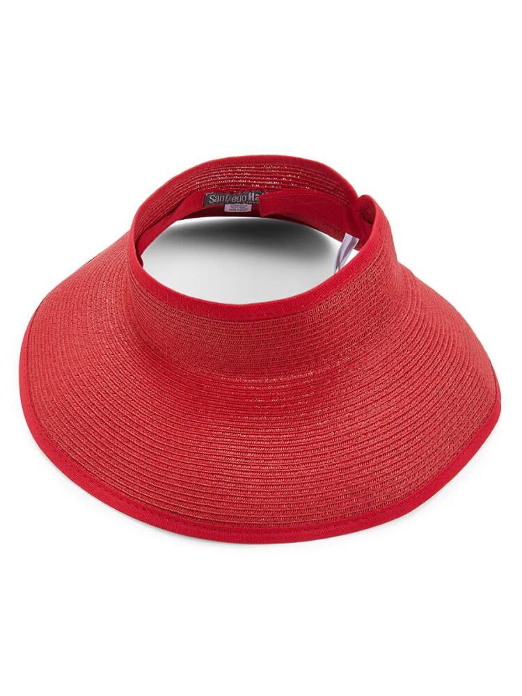 San Diego Hat Company Women's Woven Visor - Red Cover