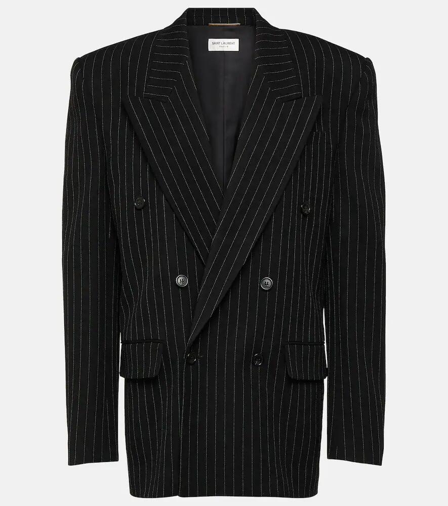 Saint Laurent Pinstripe oversized wool-blend blazer Cover