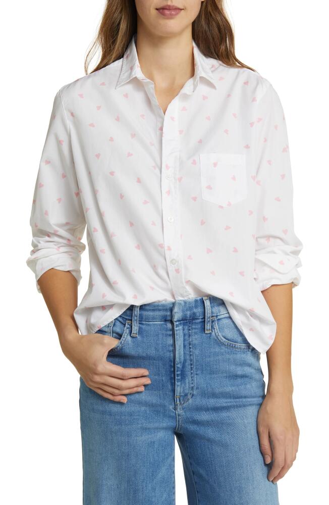 Frank & Eileen Eileen Relaxed Button-Up Shirt in Pink Messy Hearts Cover