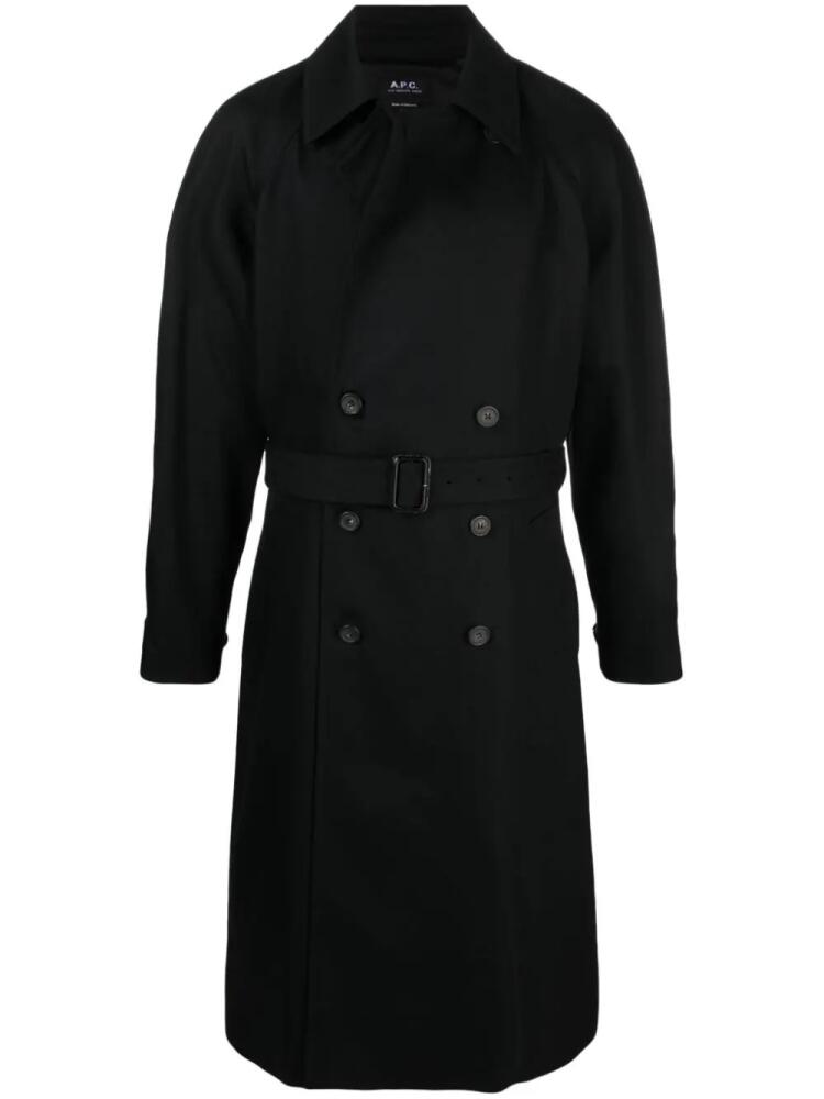 A.P.C. Lou belted trench coat - Black Cover