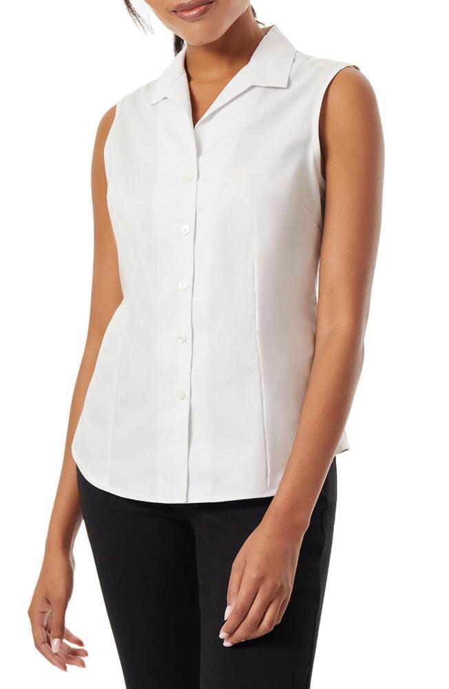 Jones New York Sleeveless Cotton Blouse in White Cover