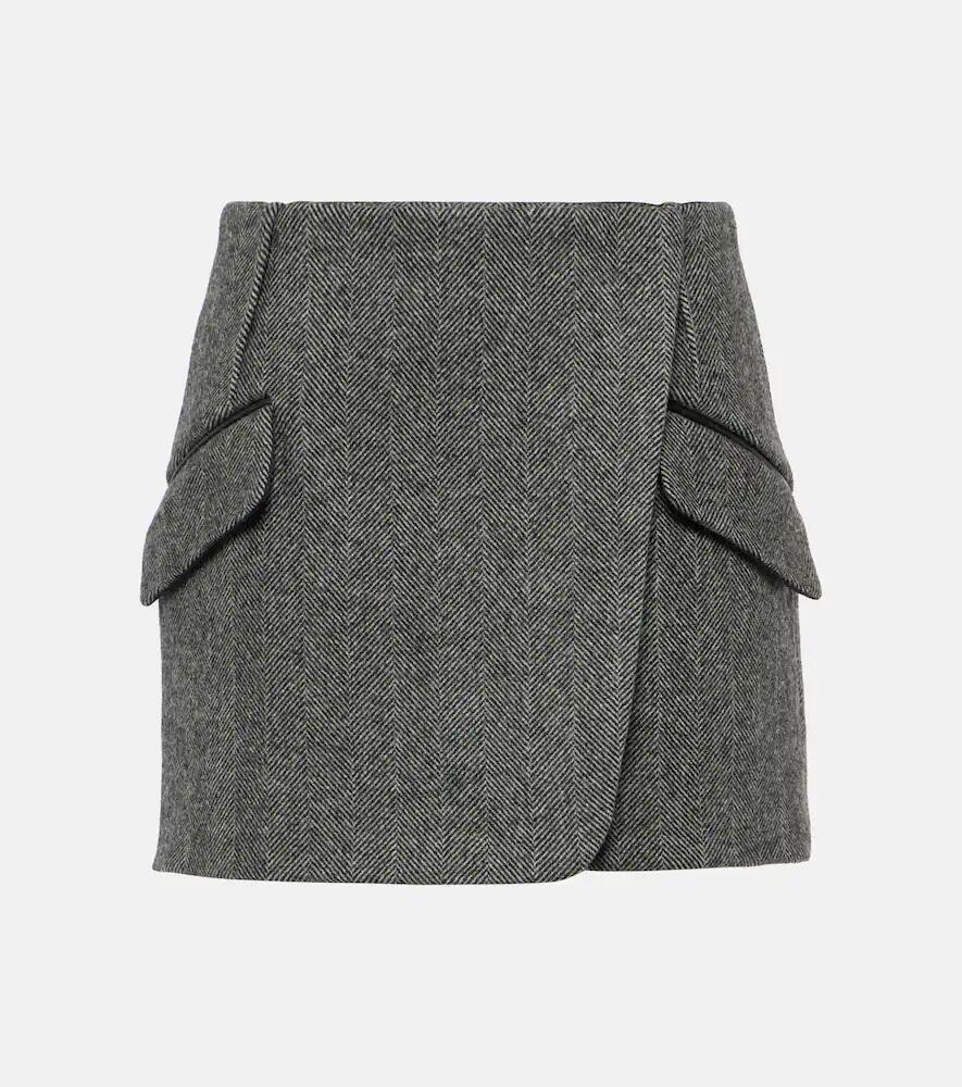 Simkhai Payton checked wool-blend miniskirt Cover