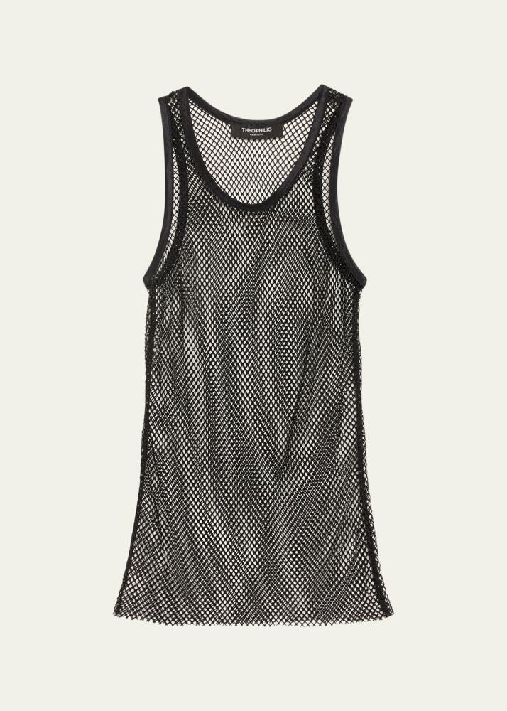 Theophilio Mesh Rhinestone Tank Top Cover