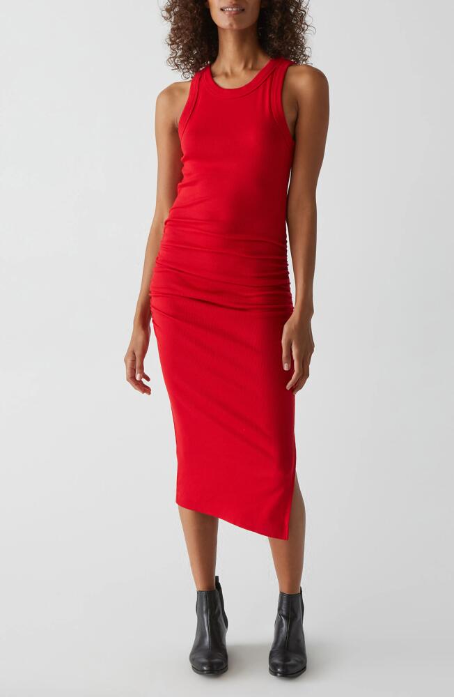 Michael Stars Wren Side Slit Sleeveless Body-Con Midi Dress in Cardinal Cover