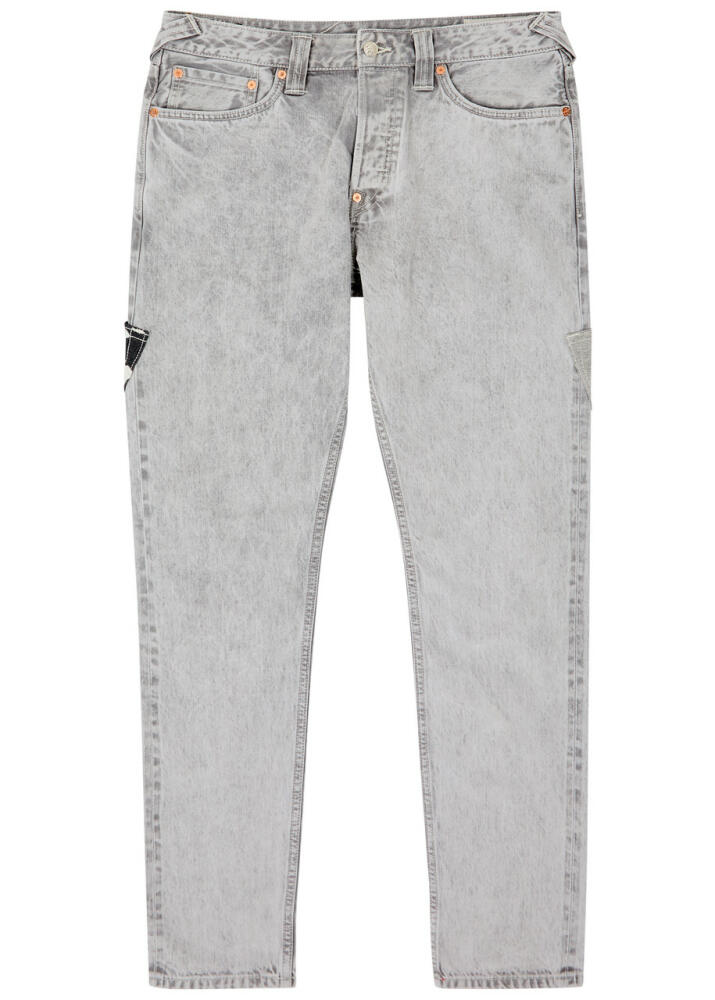 Evisu Logo-embroidered Slim-leg Jeans - Grey Cover