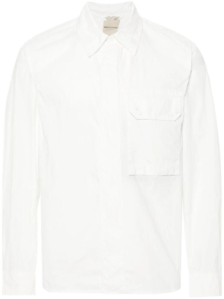 Ten C classic-collar garment-dyed shirt - White Cover