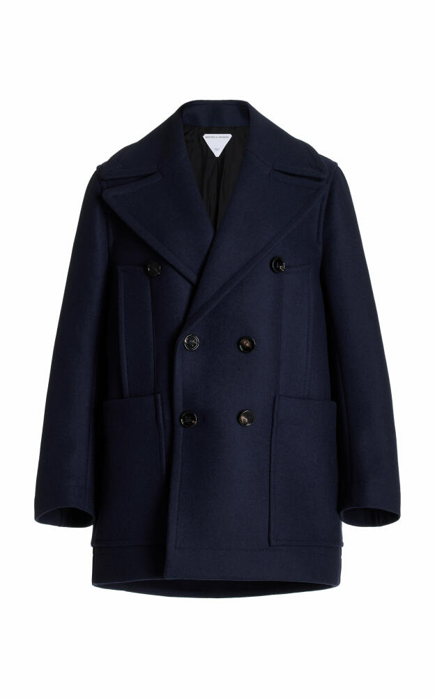 Bottega Veneta - Cocoon Double-Breasted Wool-Felt Peacoat - Navy Cover