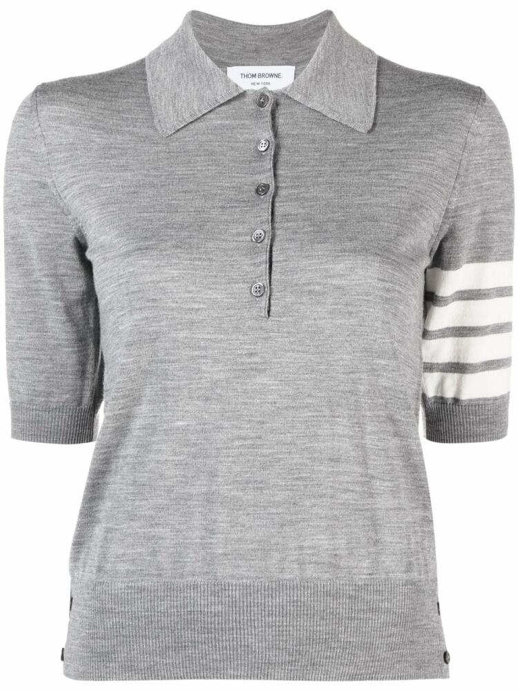 Thom Browne 4-Bar short-sleeve polo shirt - Grey Cover