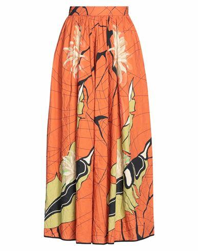 Gentryportofino Woman Maxi skirt Rust Cotton Cover