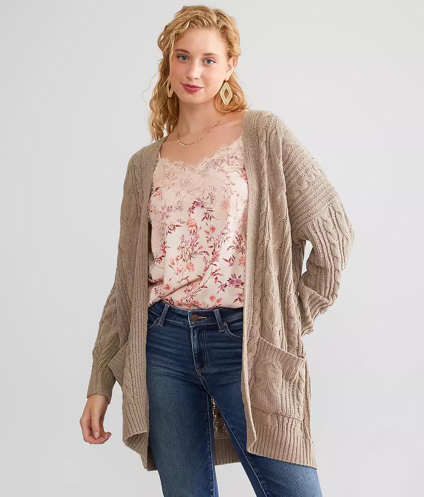 Daytrip Chenille Cable Knit Cardigan Sweater Cover